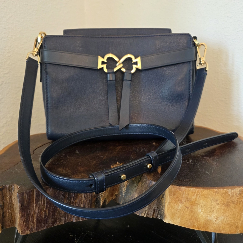 Kate Spade Navy Leather Crossbody"Toujours" CoA - Picture 3 of 14